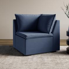 Sofá Modular De Canto 90cm Zen Cabecasa Madeiramadeira Azul Sereno