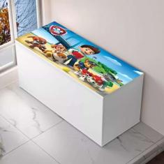 Baú Infantil Organizador De Brinquedos Personagem MDF Branco - Home A.