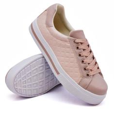 Tênis Dk Uze Shoes Cadarço Sola Leve Reta Estilo Conforto Feminino-Feminino