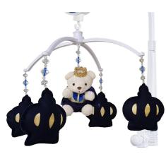 Móbile para berço musical e giratório Príncipe Coroa Marinho