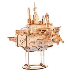 Montado Quebra-cabeça 3d Quebra-cabeças de madeira 3D Quebra-cabeças Modelo Kits Artesanato gravado Caixa musical para presentes de aniversário do dia dos namorados com livreto Engraçado