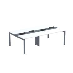 Mesa de Plataforma Dupla para 4 Pessoas Corporativa 120X140/4P PDC12/14/4P Branco/Grafito