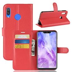 Capa para Huawei Nova 3, capa carteira flip de couro PU premium com compartimento para cartão, suporte e fecho magnético [capa interior à prova de choque de TPU] Compatível com Huawei Nova 3