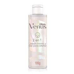 Gillette Venus 2 em 1 Sabonete íntimo e Gel para Depilar com Aparelho de Depilação Venus para Área íntima, 190 ml
