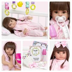 Boneca Bebê Reborn Menina Recem Nascida  Pode Banho