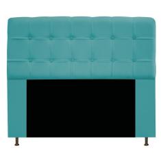 Cabeceira Estofada Mel 140 Cm Casal Suede Azul Turquesa