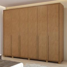 Guarda-roupa 6 Portas 6 Gavetas 100% Mdf com Pés Imperatore Amêndoa Clean