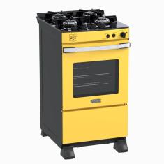 Fogao 4 Bocas Venax Gaudi Vetro Vitreo Amarelo Glp 220 V