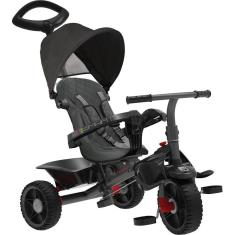 Triciclo Infantil Bandeirante Smart Comfort - 3 em 1 - Pedal e Passeio com Aro - Preto