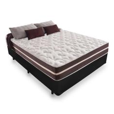 Cama Box Viúva 128 Tecido Sintético Preto com Colchão Little Angel - Bello Box - Mola Superlastic 22x128x188