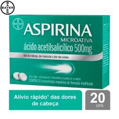 Aspirina Microativa Acido Acetilsalicilico 500mg 20 comprimidos Bayer 20