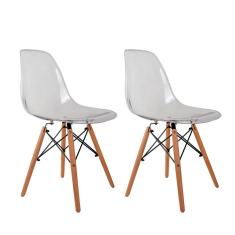 Conjunto com 2 Cadeiras Charles Eames Cristal
