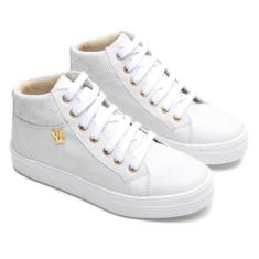 Tenis Cano Alto Sapatenis Feminino Botinha Casual Confortavel Macia Moderno Moda para Blogueira-Feminino