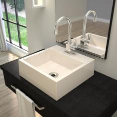 Kit Cuba Q395 com Torneira Luxo 1195 Metal e Válvula 1 Pol. e Sifão Pvc e Flexível Compace Bege