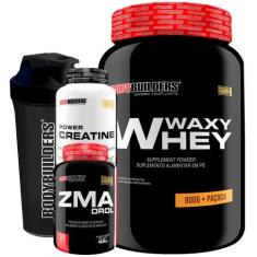Kit Waxy Whey 900g + ZMADrol 120 Cápsulas + Power Creatina 100g + Coqu
