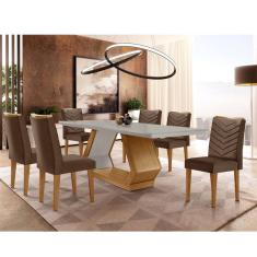 Sala de Jantar Alvorada com 6 Cadeiras Liz MDF Rufato
