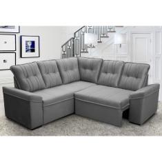 Sofá Canto London Cinza Suede Velut - King House