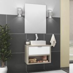 Gabinete para Banheiro com Cuba 1 Gaveta e Espelho Malta