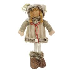 Boneco de Pelúcia Menina Natalino Enfeite de Natal 40cm