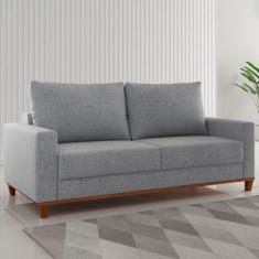 Sofá 2 Lugares Gibran Linho Inox - Viero Móveis, Cinza, Moderno