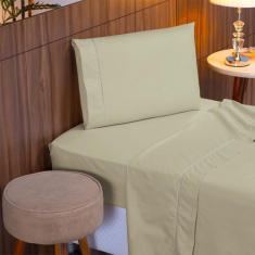 Jogo de Lençol Solteiro 3 Peças Percal 400 Fios 100% Algodão Acetinado