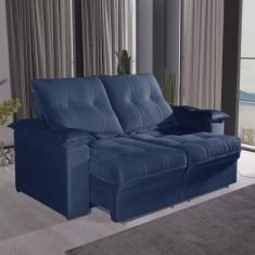 Sofá 2 Lugares 1,80m Retrátil e Reclinável Matteo Bom Pastor, Azul Vel