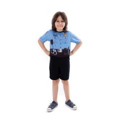 Fantasia Policial Curto Infantil, Fantasia Carnaval - Fantasia Brás, G