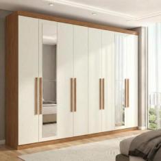 Guarda-Roupa Casal com Espelho 8 Portas 4 Gavetas Master New - Santos 