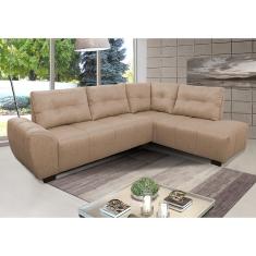 Sofá de Canto 6 Lugares Hellen Lugano com Revestimento em Tecido Jacquard e 205/190 cm de Larguras