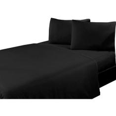 Jogo De Lençol Microfibra Casal Queen 04 Peças Preto
