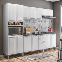Armário de Cozinha Completa Itatiaia Tarsila de Aço com Balcão 13 Portas 2 Gavetas Branco