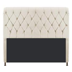 Cabeceira Estofada Cristal 195 cm King Size Com Capitonê Corano Bege - Doce Sonho Móveis