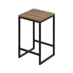 Banqueta Média 38x36x60cm Active Yescasa Lamina Mel/Preto