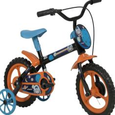 Bicicleta Infantil Athornauta  Aro 12 Preta com Laranja e Azul