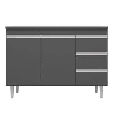 Balcão de Cozinha Andréia com Tampo 100 cm Cinza Fosco - AJL