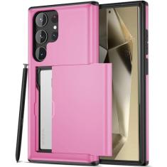 Benbenjaytek Capa carteira para Samsung Galaxy S24 Ultra com suporte para cartão, capa fina de camada dupla protetora resistente à prova de choque com slot oculto para cartão para Samsung S24 Ultra 5G