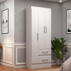 Guarda-Roupa Solteiro Oceania 3 Portas 2 Gavetas Cor Branco