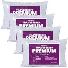 Travesseiro King 90cm x 50cm Percal 180 Fios Algodão Fibra de Silicone