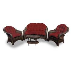 Conjunto de Sofá Fibra Sintética Janaína - 1 Sofá 2L + 2 Poltronas + 1