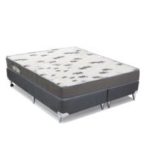 Cama Box Queen: Colchão Espuma D33 Ortobom Light + Base CRC Camurça Gr