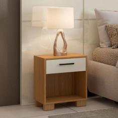 Mesa de Cabeceira Nicho com Gaveta 100% MDF W343 Dalla Costa, Freijó/O
