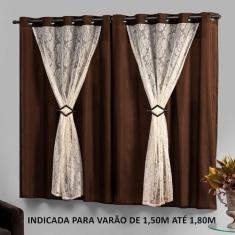 Cortina com forro 2,20x1,30 p/ janela em oferta Marrocos - EMPÓRIO DO 