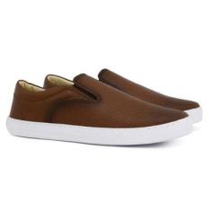 Tênis Slip-On Masculino Couro West Bulls Cano Baixo Conforto-Masculino