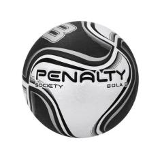 Bola de Futebol Society Penalty 8 Kick Off X, Branco e Preto, 66-69cm
