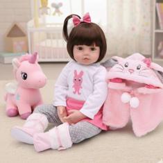 Bebe reborn realista boneca reborn corpo de silicone com pelúcia new h