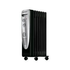 Aquecedor a Óleo Mondial A-06 Portátil, Preto e Prata, 220V