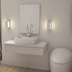 Bancada para Banheiro 80cm com Cuba Aria RT41 e Espelheira 801w Metrópole Compace Branco Chess