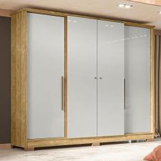 Guarda Roupa Casal 4 Portas 2 Gavetas Mônaco