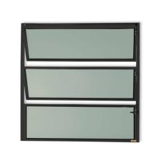Janela de Alumínio Basculante 60x80cm Vidro Mini Boreal Master Brimak Preto