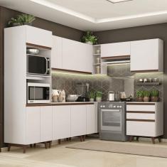 Cozinha Completa de Canto Madesa Reims 462002 com Armário e Balcão - Branco